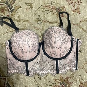 Vintage Victoria’s Secret pink and black coquette corset/bustier